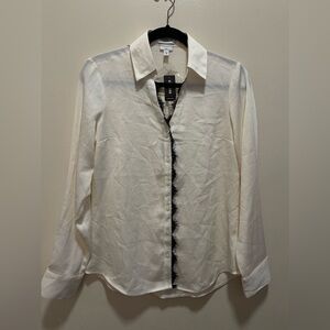New Express button up with lace trim on buttons.
